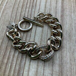 Victoria's Secret Gold Tone Rhinestone Angel Wings Bracelet